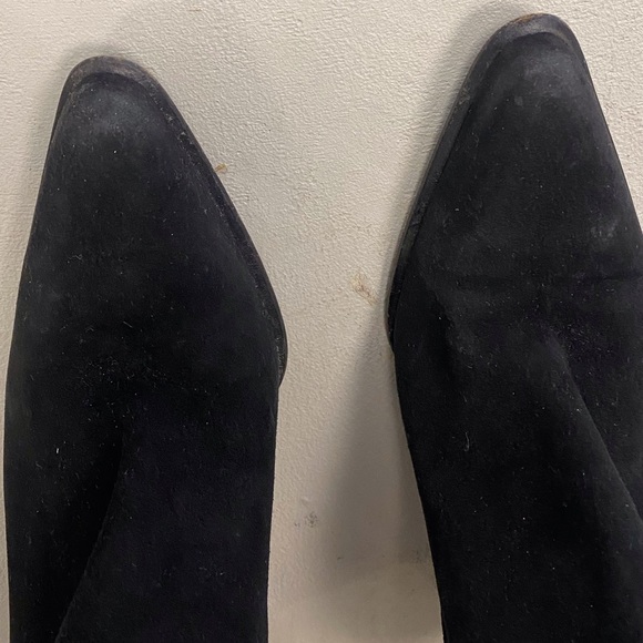 Prada black suede chunky heel boots size 36.5 - Picture 2 of 5